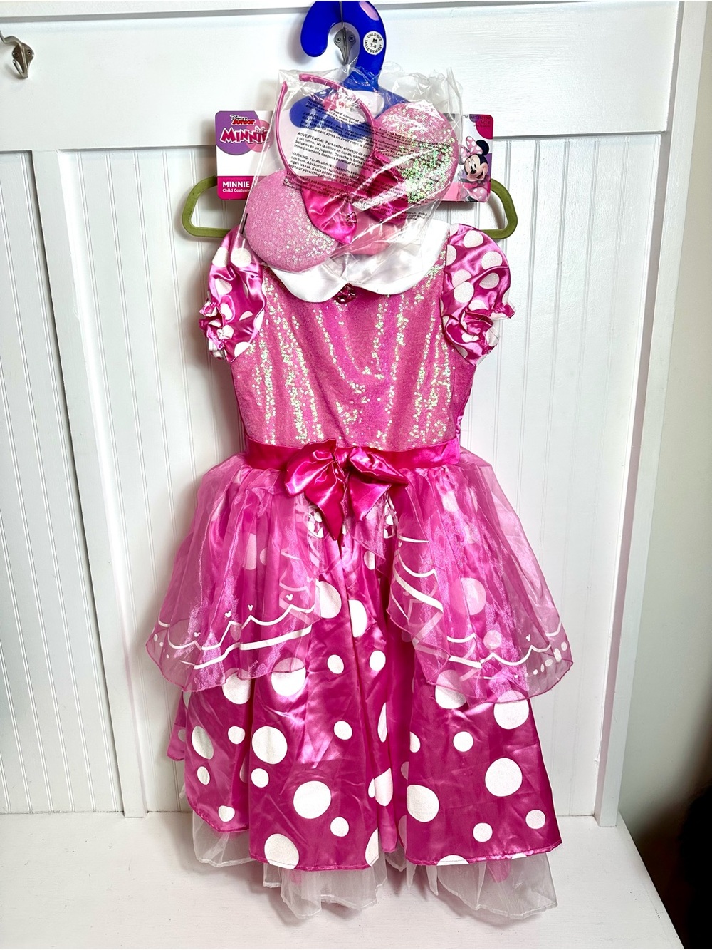 Disney Pink Minnie Mouse Polka Dot Dress with Ears - Picture 16 of 16